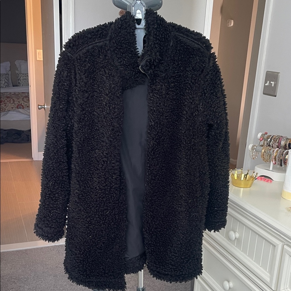 Black Sherpa Coat Banana Republic